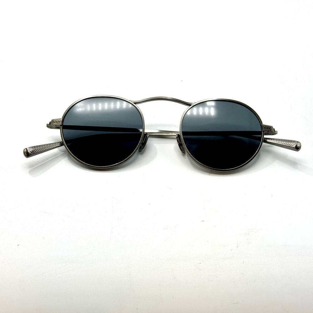 Eyevan Sunglasses Safari-E Pewter Round Frame Black Lens 46-21-145 New Authentic